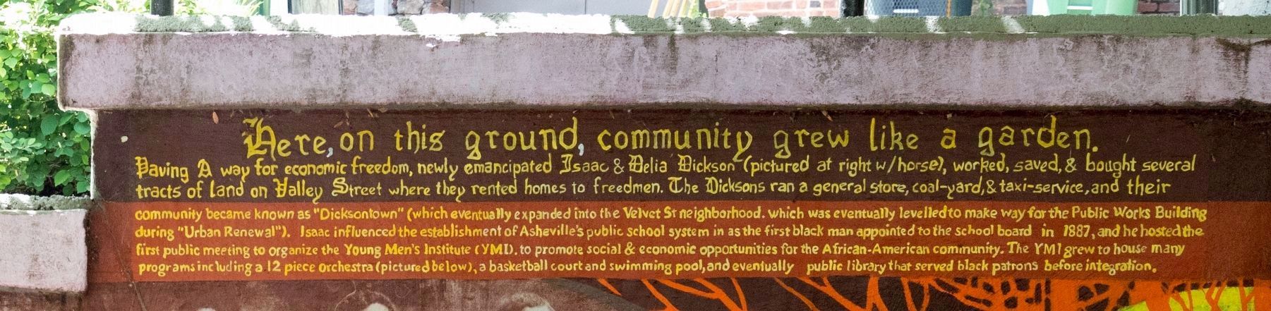 Mural�s Isaac And Delia Dickson Panel�s Text image. Click for full size.