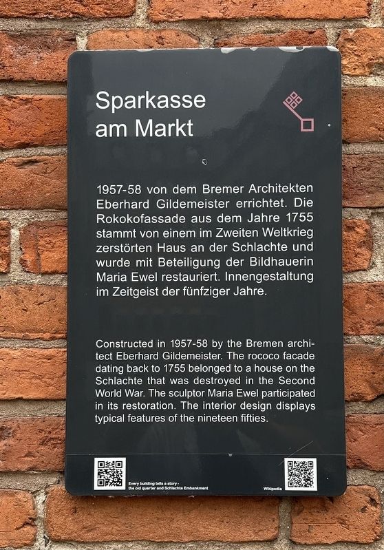 Sparkasse am Markt / Savings Bank on Market Square Marker image. Click for full size.