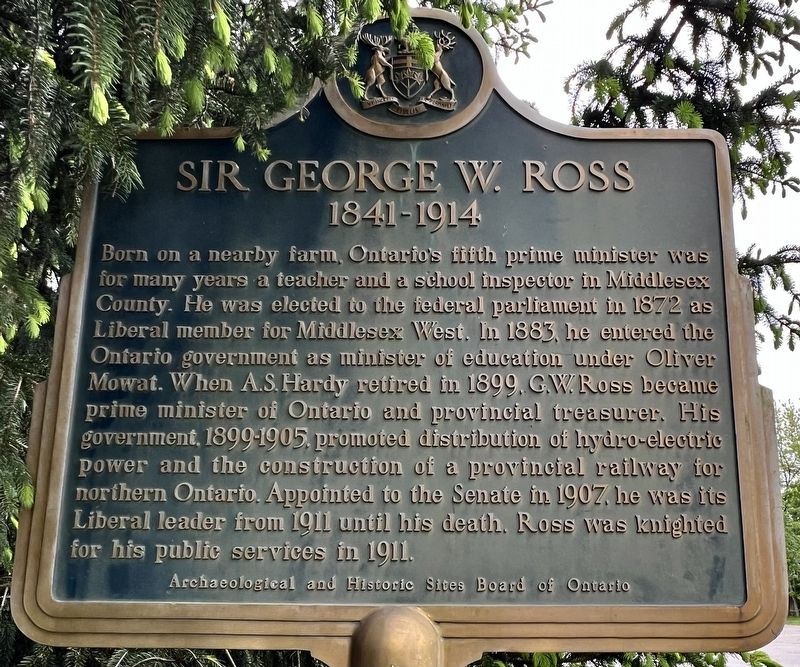 Sir George W. Ross Marker image. Click for full size.