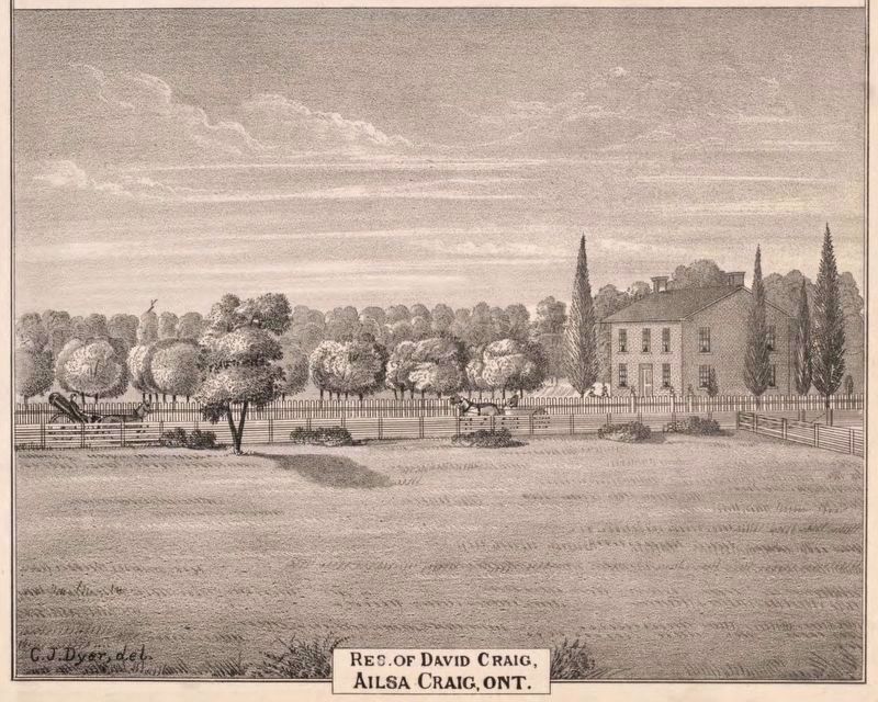 Illustration of David Craig�s residence in Ailsa Craig, 1878 image. Click for full size.