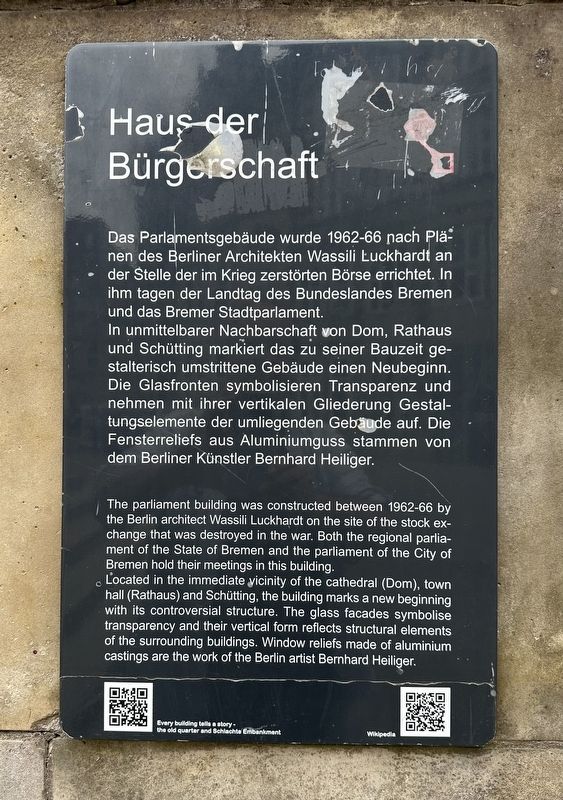 Haus der B�rgerschaft / Parliament Building Marker image. Click for full size.