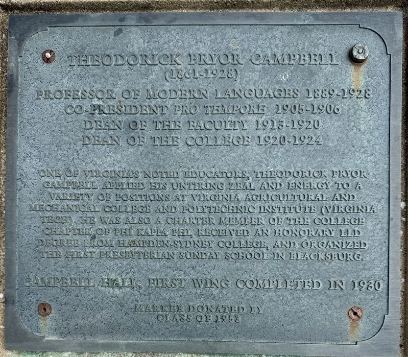 Theodorick Pryor Campbell Marker. Click for full size. Theodorick Pryor Campbell Marker image. Click for full size.