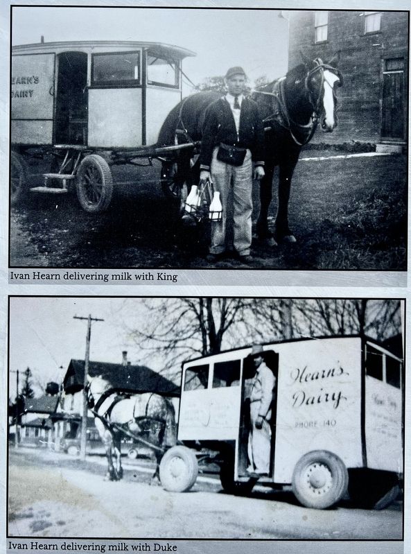 The Ivan Hearn Barn marker photos nd captions detail image. Click for full size.
