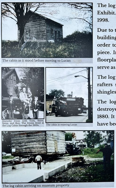 The �Donnelly� Log Cabin marker photos and captions detail image. Click for full size.