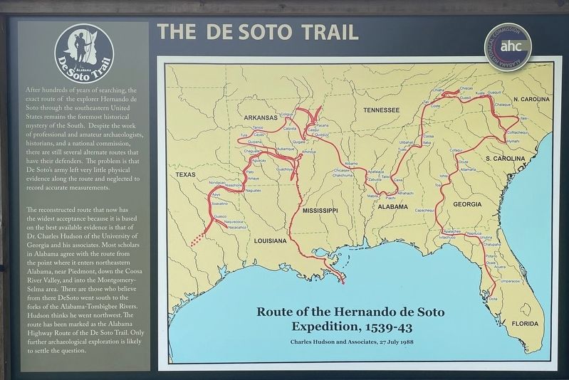 The De Soto Trail Marker image. Click for full size.