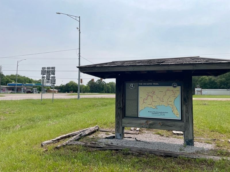 Reverse side of "The De Soto Trail" marker looking East towards City of Selma. image. Click for full size.