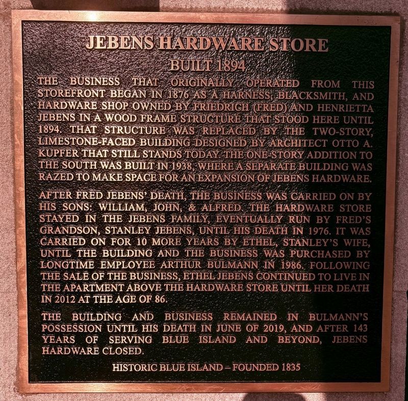 Jebens Hardware Store Marker. Click for full size. Jebens Hardware Store Marker image. Click for full size.