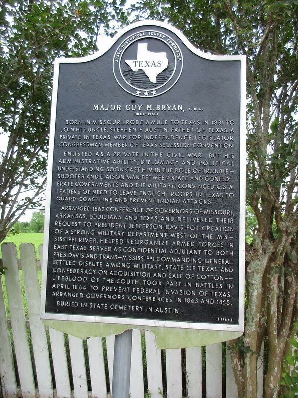 Major Guy M. Bryan, C.S.A. Marker image. Click for full size.