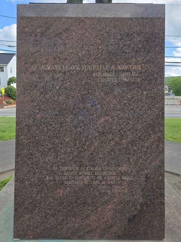 Brigadier General Charles E. "Chuck" Yeager Marker quotes (north side) image. Click for full size.