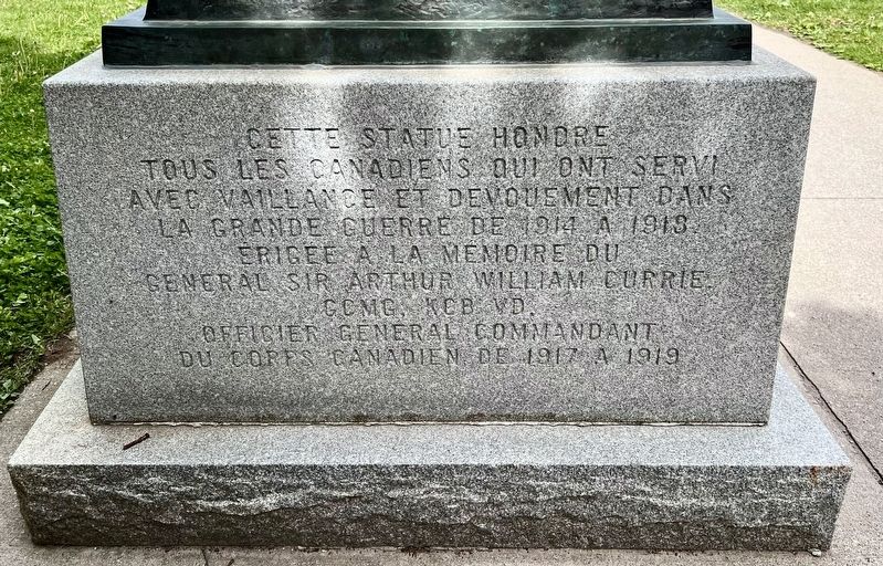 General Sir Arthur William Currie Marker (fran�ais) image. Click for full size.