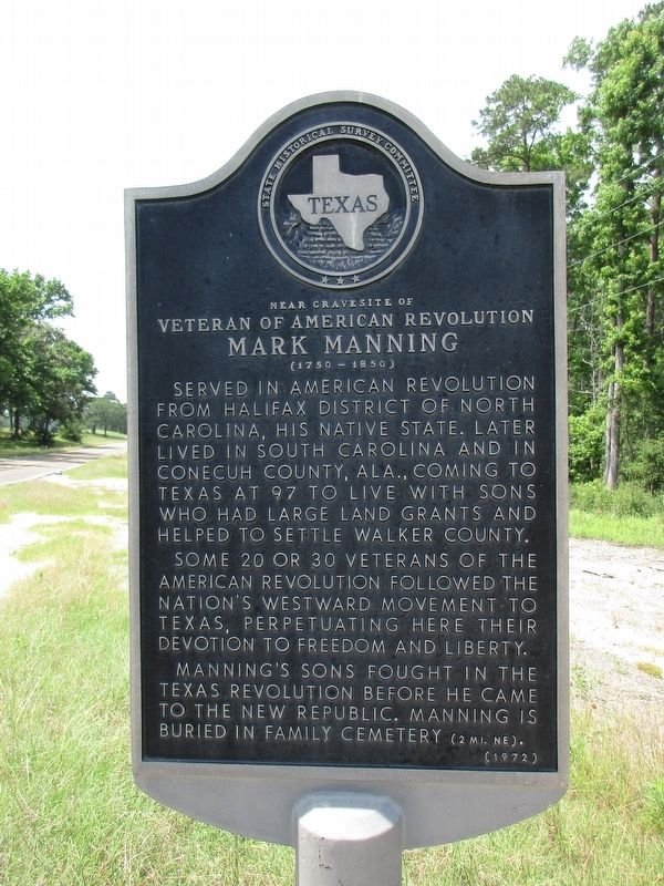 Veteran of American Revolution Mark Manning Marker image. Click for full size.