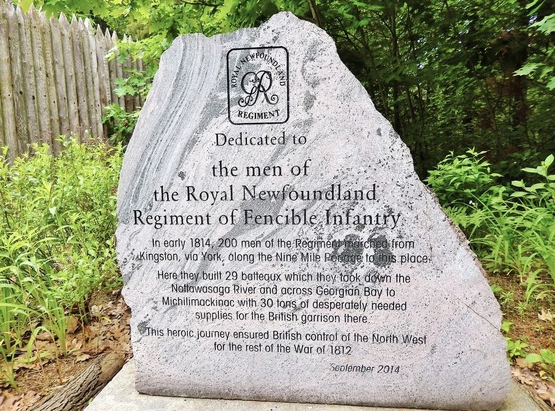 Dedicated to the Men of the Royal Newfoundland Regiment of Fencible Infantry Marker image. Click for full size.