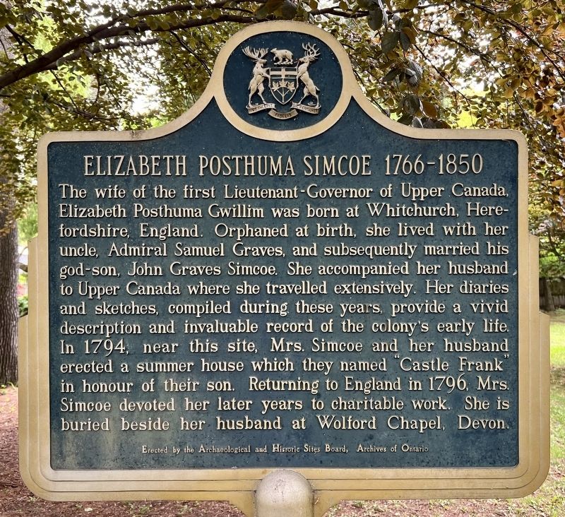 Elizabeth Posthuma Simcoe 1766-1850 Marker image. Click for full size.