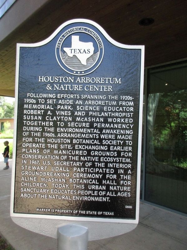 Houston Arboretum & Nature Center Marker image. Click for full size.