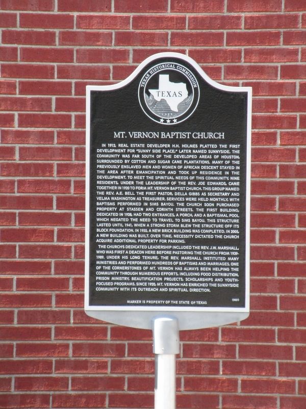 Mt. Vernon Baptist Church Marker image. Click for full size.