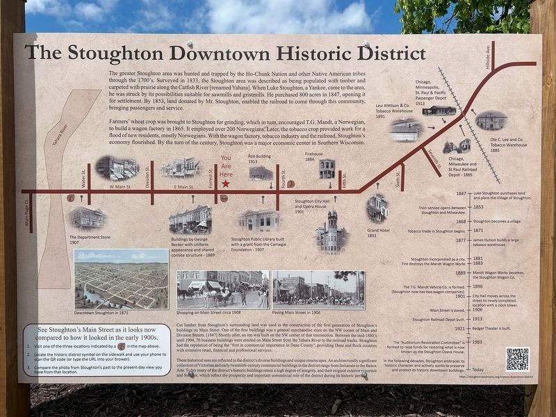 The Stoughton Downtown Historic District Marker image. Click for full size.