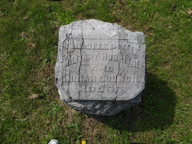 The Site Of The Military Hospital And Indian Council House Marker. Click for full size. The Site Of The Military Hospital And Indian Council House Marker image. Click for full size.