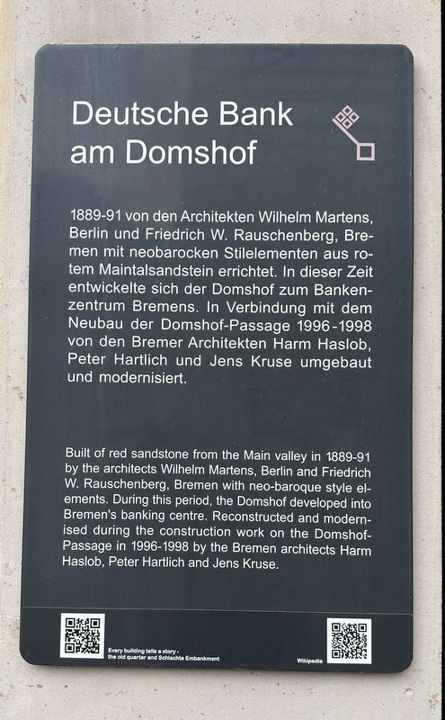 Deutsche Bank am Domshof Marker image. Click for full size.