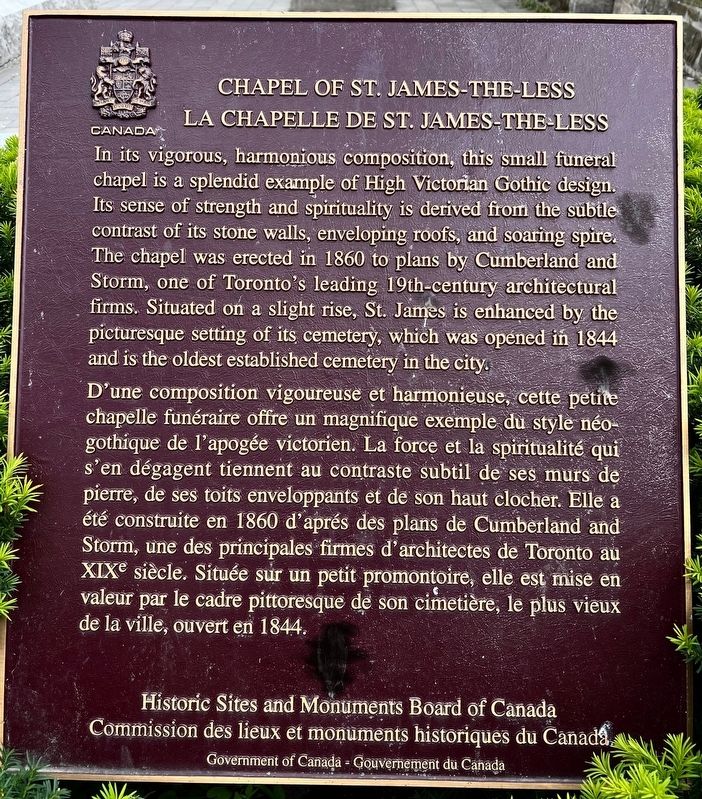 Chapel of St. James-the-Less/ La Chapelle de St. James-the-Lest Marker image. Click for full size.