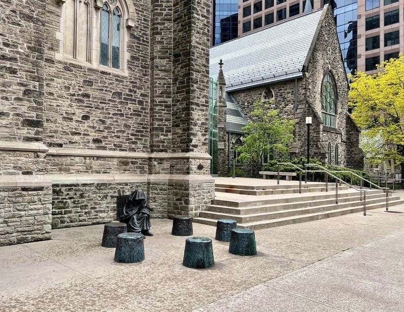 St. Paul�s Anglican Church Marker (centre of photo, at the bottom west of the front facade) image. Click for full size.