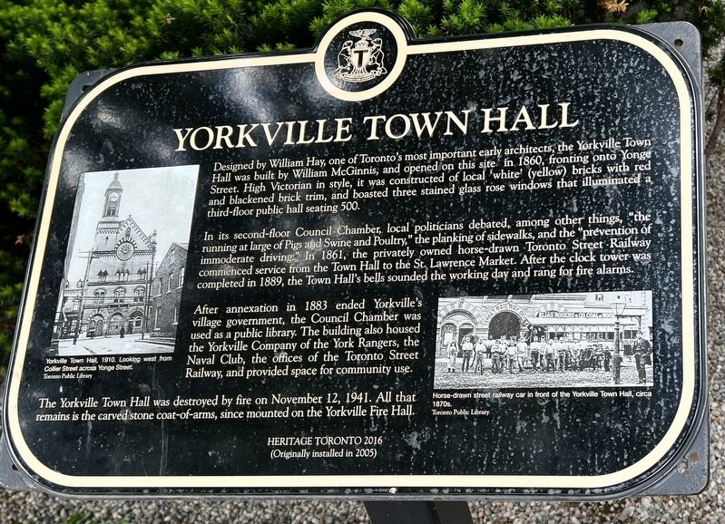 Yorkville Town Hall Marker image. Click for full size.