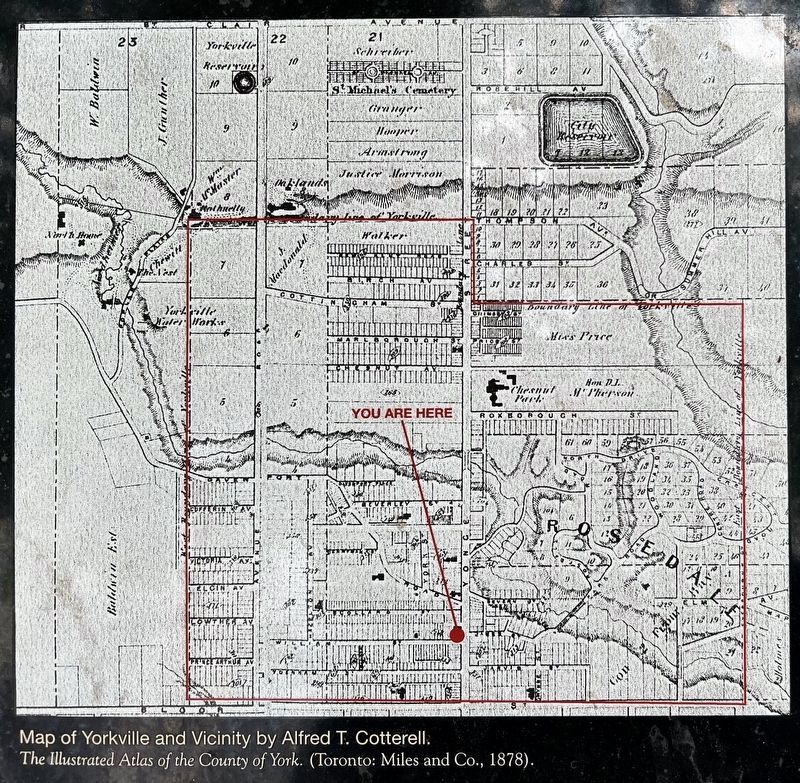 Village of Yorkville marker photos and captions and caption detail image. Click for full size.