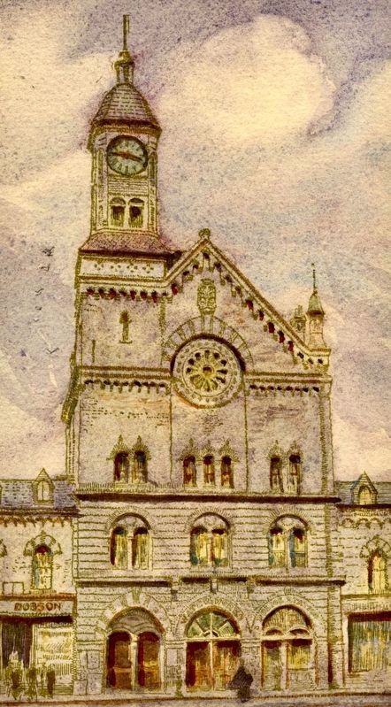 The Village of Yorkville Town Hall, painting by unknown artist, 1912 image. Click for full size.