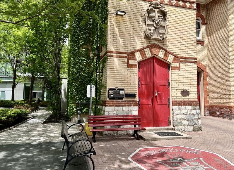 Early Firefighting in Toronto Marker (centre of photo) image. Click for full size.