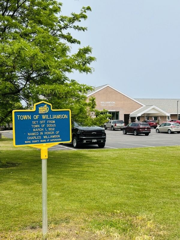 This Marker Is Near The Entrance Of The Library And 911 / Veterans Memorial. Click for full size. This Marker Is Near The Entrance Of The Library And 911 / Veterans Memorial image. Click for full size.