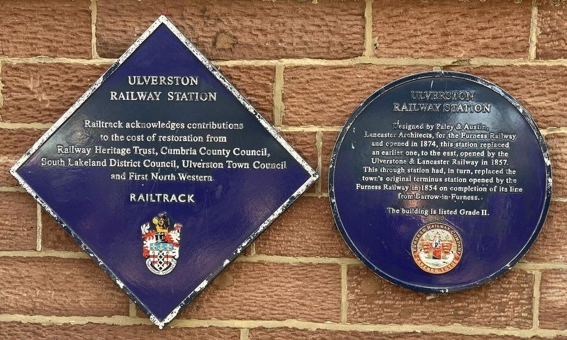 Ulverston Railway Station Marker. Click for full size. Ulverston Railway Station Marker image. Click for full size.