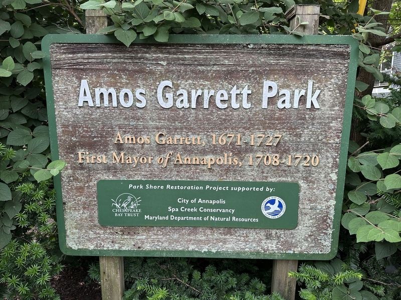 Amos Garrett Park Marker. Click for full size. Amos Garrett Park Marker image. Click for full size.