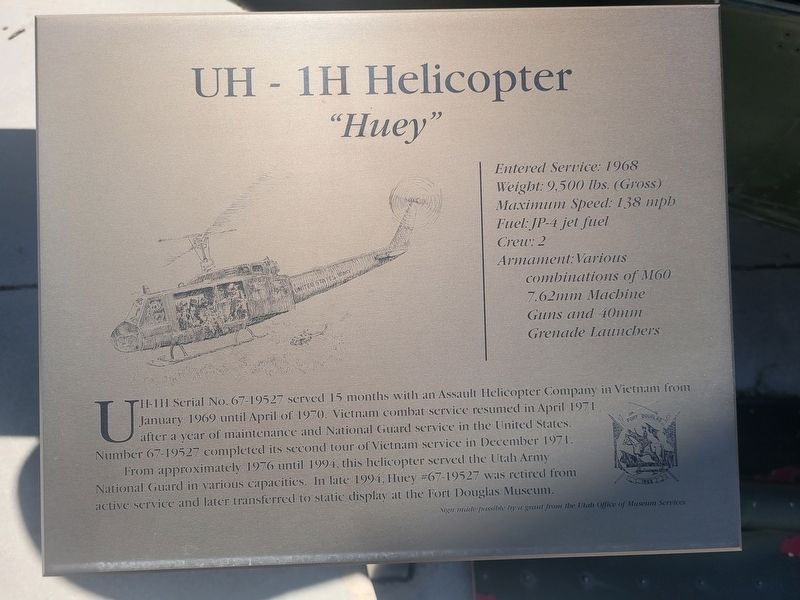 Uh-1H Helicopter Marker. Click for full size. Uh-1H Helicopter Marker image. Click for full size.