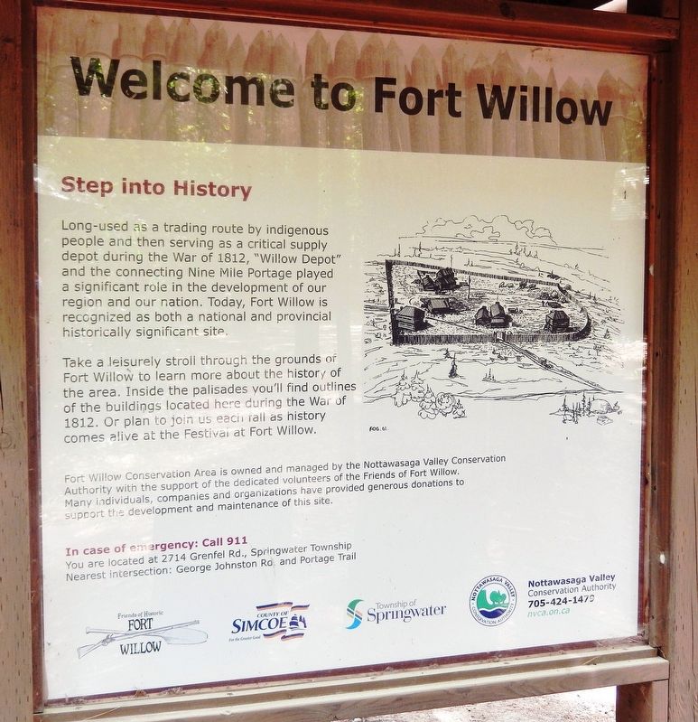 Welcome to Fort Willow Marker image. Click for full size.