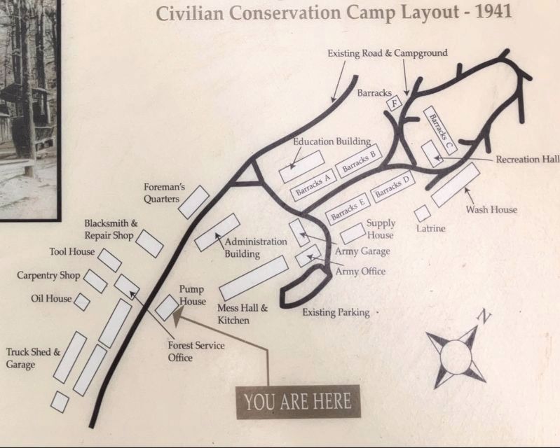 Map of Camp Roosevelt in 1941. Click for full size. Map of Camp Roosevelt in 1941 image. Click for full size.