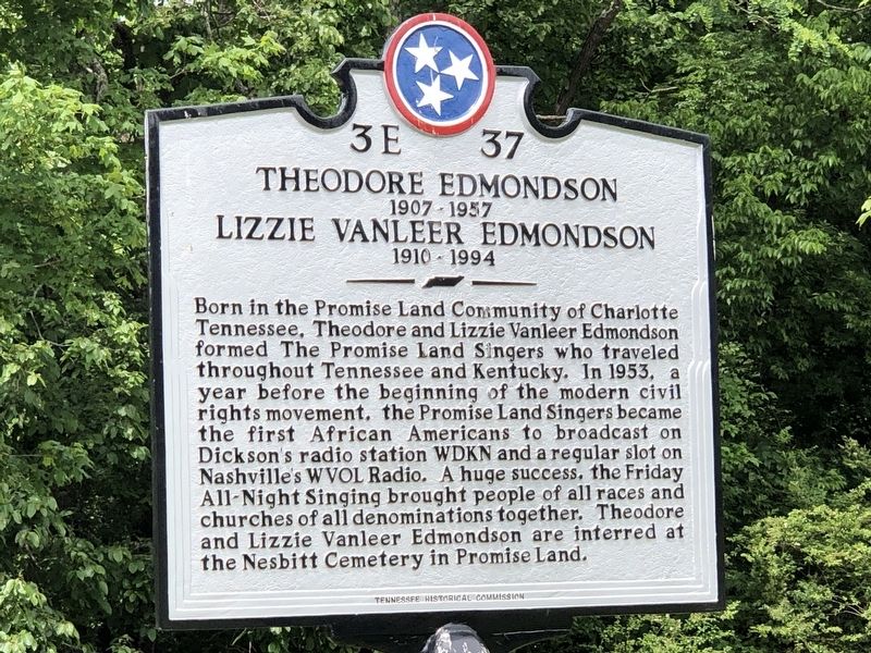 Theodore Edmondson / Lizzie Vanleer Edmondson Marker image. Click for full size.