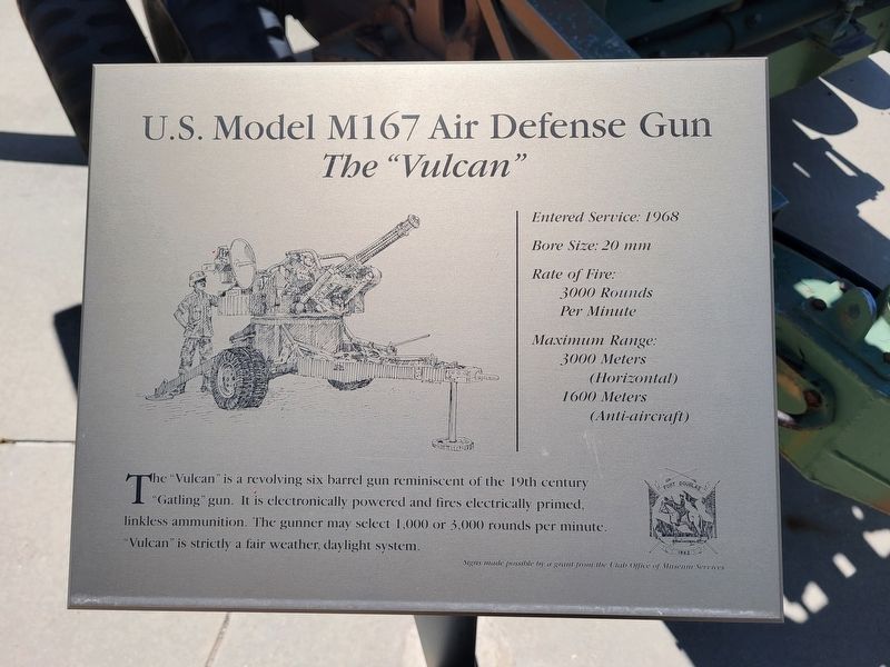 U.S. Model M167 Air Defense Gun Marker. Click for full size. U.S. Model M167 Air Defense Gun Marker image. Click for full size.