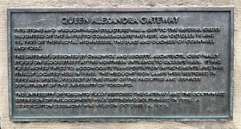 Queen Alexandra Gateway Marker image. Click for full size.