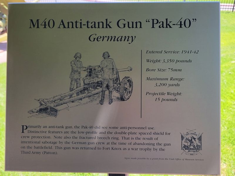 M40 Anti-tank Gun "Pak-40" Marker. Click for full size. M40 Anti-tank Gun "Pak-40" Marker image. Click for full size.