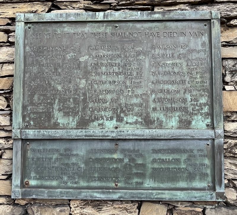 Burneside War Memorial Marker. Click for full size. Burneside War Memorial Marker image. Click for full size.