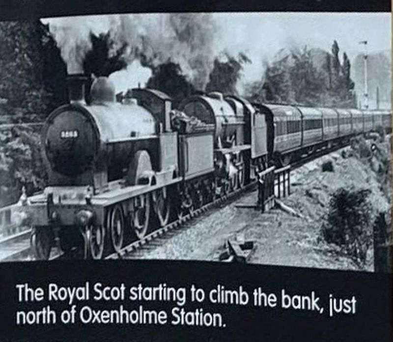 The Royal Scot starting to climb the bank, just north of Oxenholme Station. Click for full size. The Royal Scot starting to climb the bank, just north of Oxenholme Station image. Click for full size.