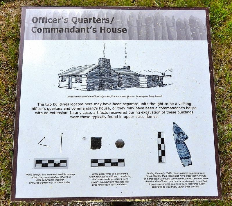 Officer's Quarters/Commandant's House Marker image. Click for full size.