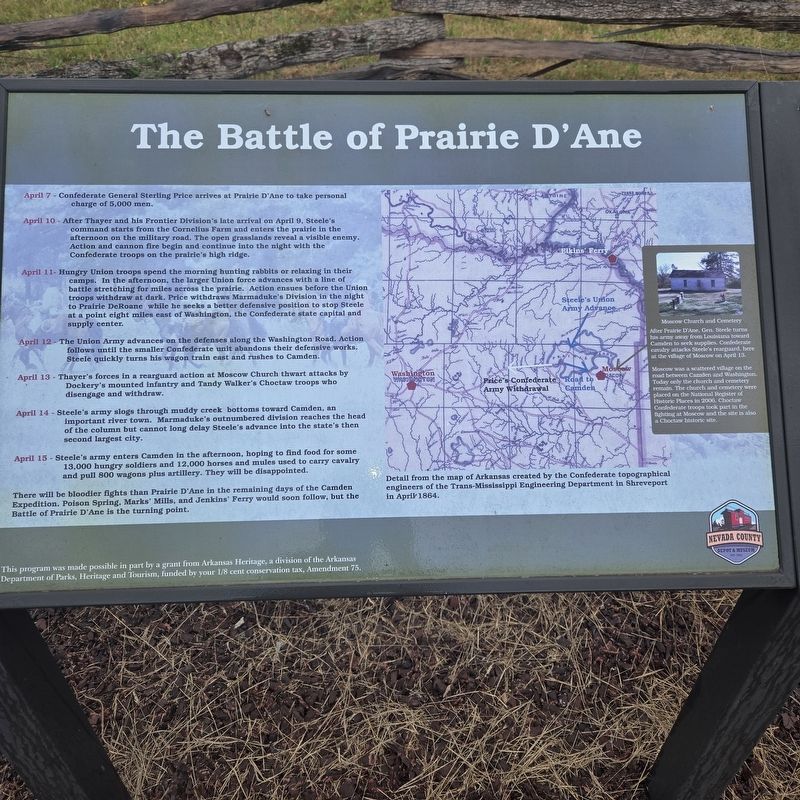 The Battle of Prairie D'Ane Marker image. Click for full size.