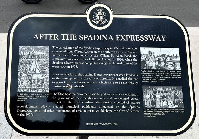 After the Spadina Expressway Marker. Click for full size. After the Spadina Expressway Marker image. Click for full size.