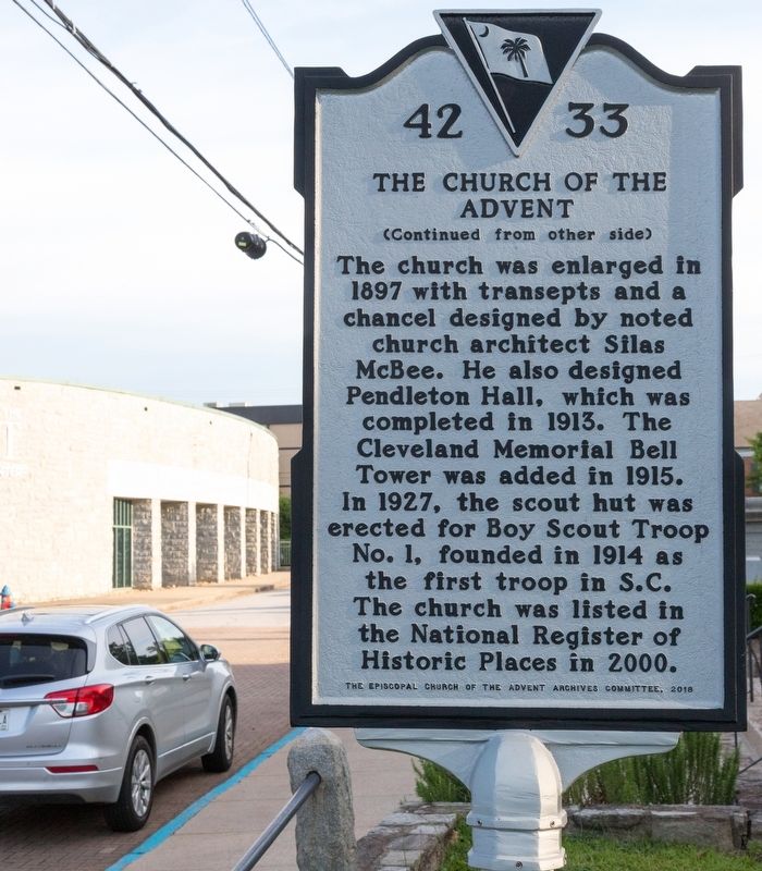 The Church of the Advent Marker. side two. Click for full size. The Church of the Advent Marker. side two image. Click for full size.