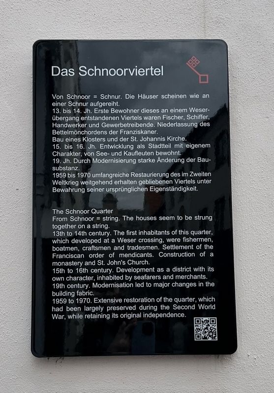 Das Schnoorviertel / The Schnoor Quarter Marker image. Click for full size.