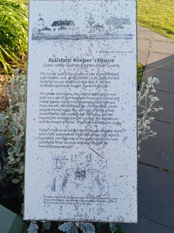 Assistant Keeper's House Marker image. Click for full size.
