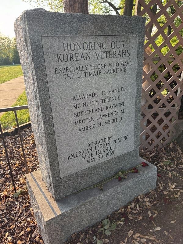 Blue Island Korean War Veterans Memorial Marker image. Click for full size.
