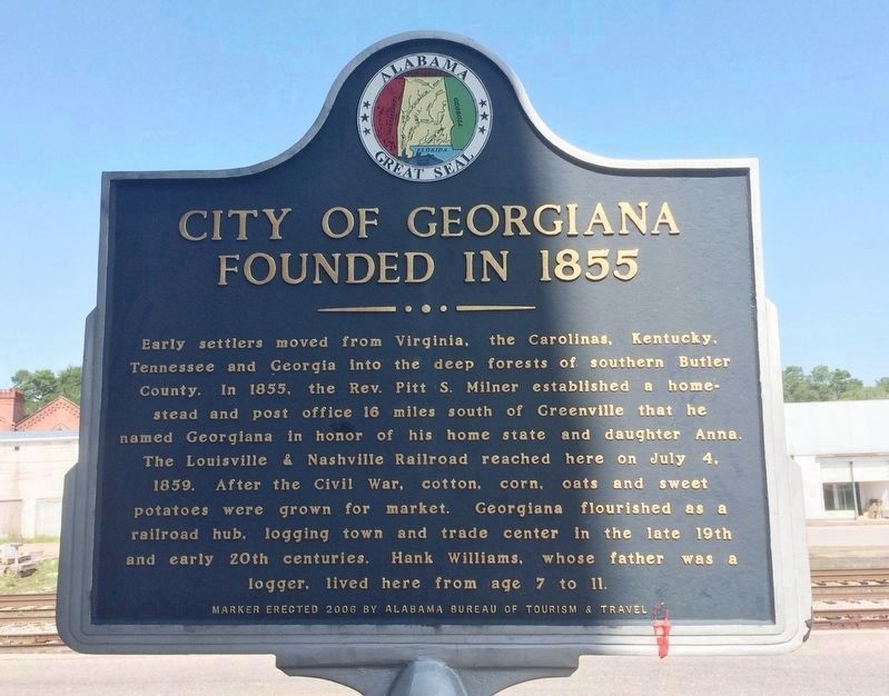 City of Georgiana Founded in 1855 Marker. Click for full size. City of Georgiana Founded in 1855 Marker image. Click for full size.