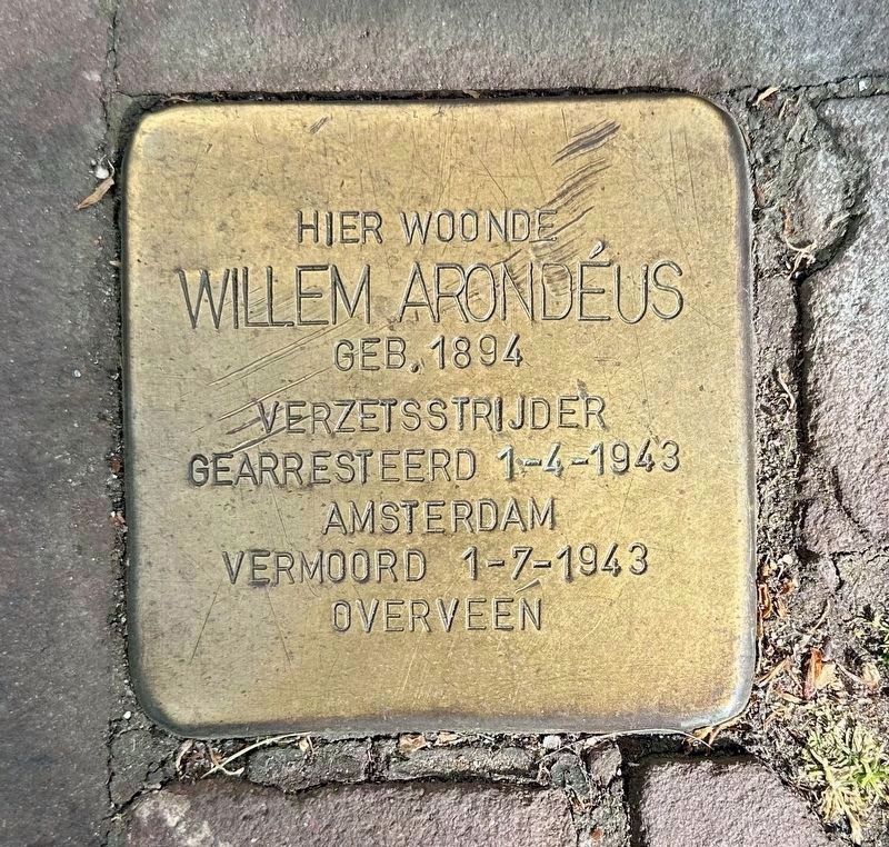 Willem Arond�us stolperstein image. Click for full size.