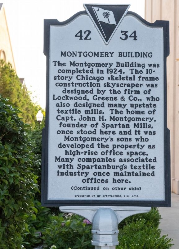 Montgomery Building Marker, Side One image. Click for full size.
